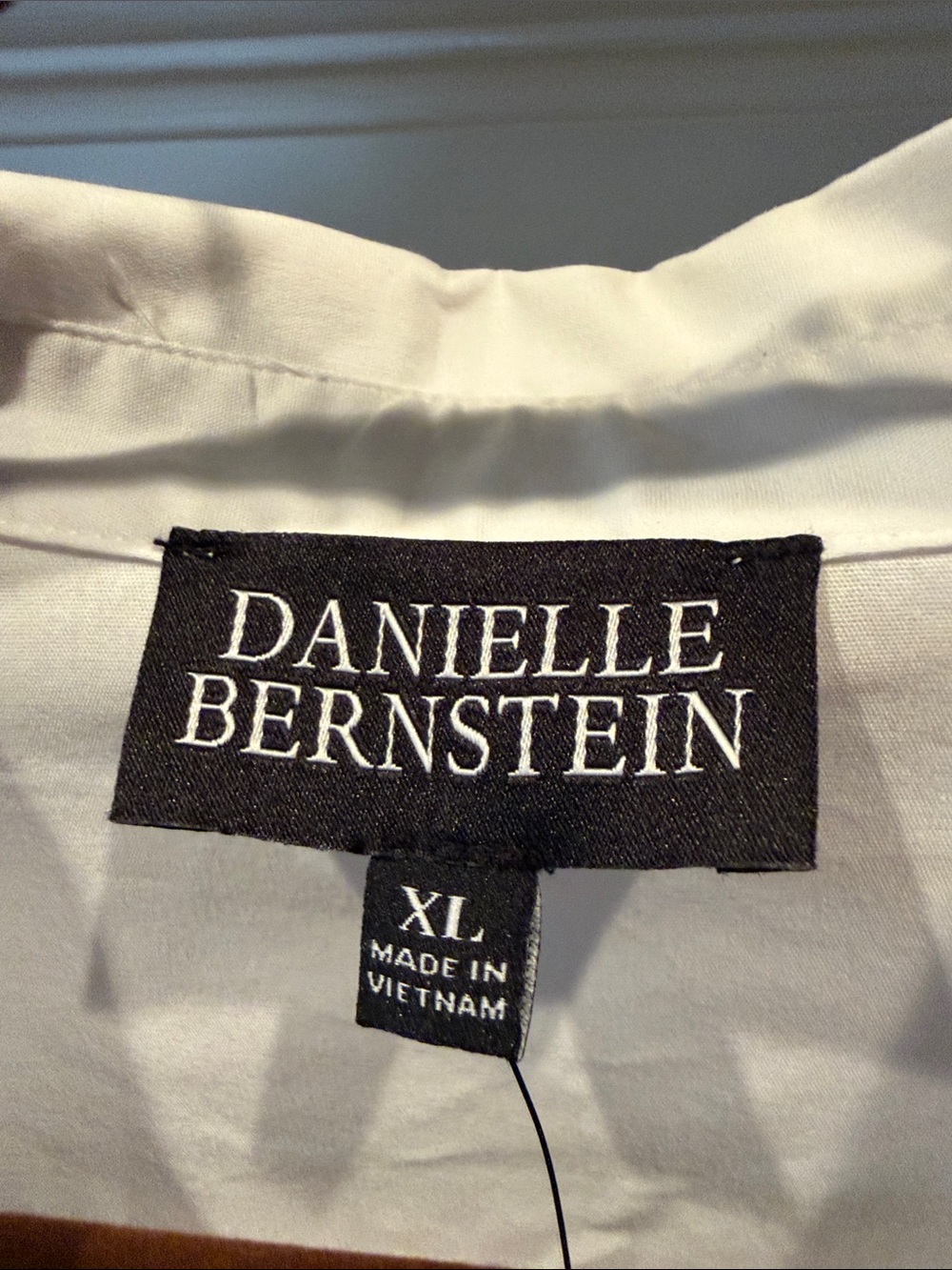 DANIELLE BERNSTEIN Ivory Button-Front Puff Sleeve Bodysuit size XL - Picture 2 of 5